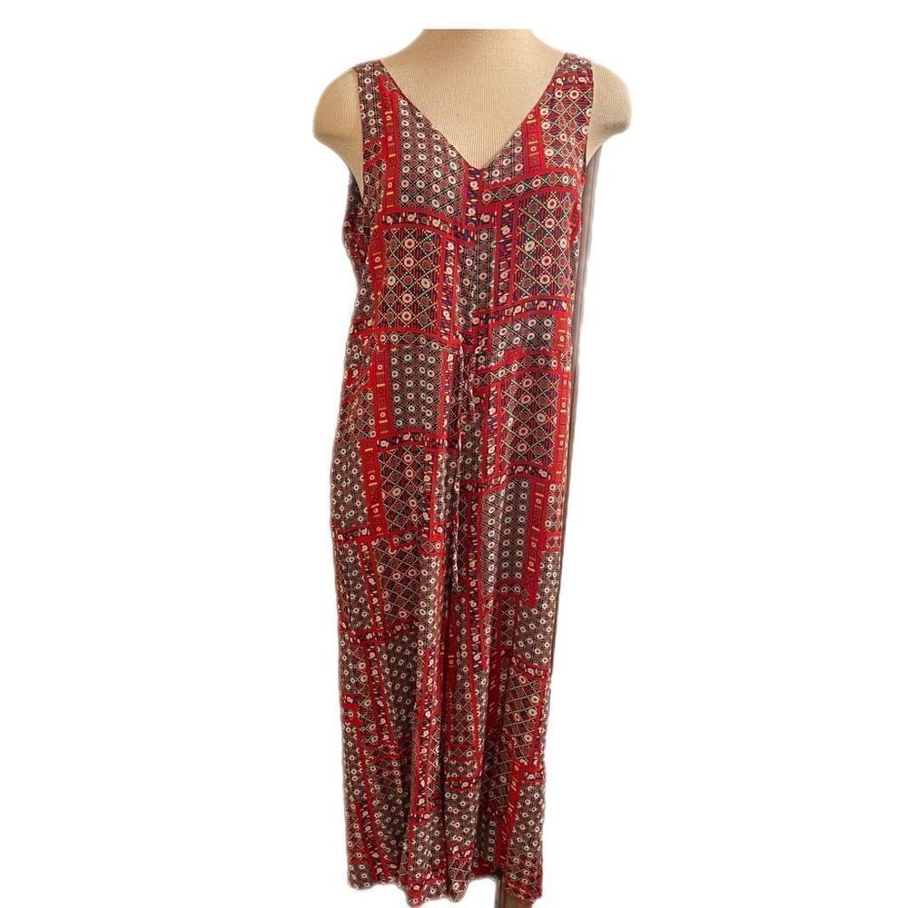 Sacred Threads Red Hippie Boho Chic Jumpsuit Romper Size S/M